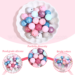 120Pcs 12 Colors Round Silicone Focal Beads&nbsp;SIL-PA0001-42