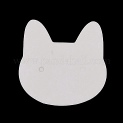 100 個の猫の頭の形の紙ジュエリーイヤリングディスプレイカード  カラフル  3.5x3.5x0.05cm&nbsp;AJEW-Z021-03C