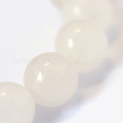 天然石ホワイトジェイドラウンドビーズ連売り  6~6.5mm  穴：1mm  約60~63個/連  15インチ&nbsp;G-E334-6mm-13