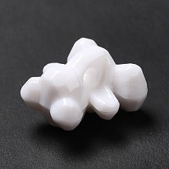 不透明なアクリルビーズ  クマ  ホワイト  17.5x16x11mm  穴：2.5mm&nbsp;X-MACR-J123-23A