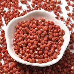 ピカソ ベーキングペイント ガラスシードビーズ  双円錐形  サンゴ  4.5x4mm  穴：1.1mm  約142個/10g&nbsp;X1-SEED-A032-02A-03