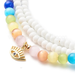 Glass Seed & Cat Eye Waist Beads&nbsp;NJEW-C00030-01