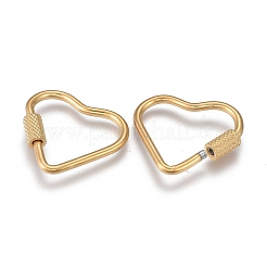 304 Stainless Steel Screw Carabiner Lock Charms&nbsp;ZIRC-F255-060G
