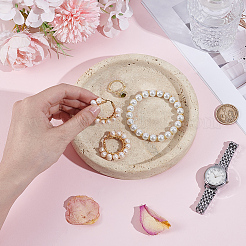 Marble Round Jewelry Plates&nbsp;DIY-WH0899-84