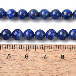 天然石ラピスラズリビーズ連売り  ラウンド  6~6.5mm  穴：0.7mm  約60個/連  15.16''（38.5センチメートル）&nbsp;G-K366-G03-6mm