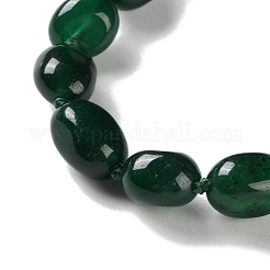 Natural Green Onyx Agate(Dyed & Heated) Nuggets Beaded Necklaces for Women&nbsp;NJEW-H047-07