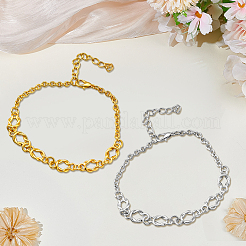 4Pcs 2 Colors Alloy Link Beacelets&nbsp;BJEW-HY0001-18
