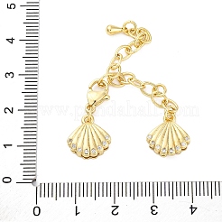 Cross Brass Micro Pave Cubic Zirconia Chain Extender&nbsp;KK-Z084-05G