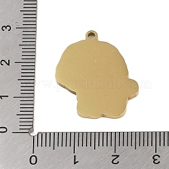 ステンレスペンダント201個  プードルのチャーム  ゴールドカラー  24.5x20.5x1.5mm  穴：1mm&nbsp;STAS-C095-22G