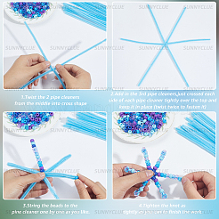 DIYキット  アクリルラインストーンステッカー付き  DIYのぬいぐるみスティック  プラスチックビーズ  バレル  ミックスカラー  300x5mm&nbsp;DIY-SC0032-47