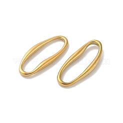 304ステンレススチール楕円形リンクリング  イオンプレーティング（ip）  18KGP本金メッキ  21.5x8.5x2.5mm  内径：18.5x4.5mm&nbsp;STAS-L300-010B-G