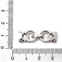 真鍮製マイクロペーブクリアキュービックジルコニアの留め金  菱形のリング  プラチナ  29mm&nbsp;KK-B189-03P