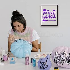 粘着性のシルクスクリーン印刷ステンシル  木に塗るため  DIYデコレーションTシャツ生地  ターコイズ  カボチャ  28x22cm&nbsp;DIY-WH0173-021-K