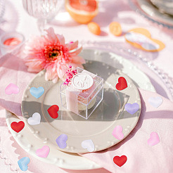 1000Pcs 5 Colors Polyester Sponge Heart Confetti&nbsp;DIY-TA0012-51