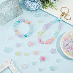 300Pcs 3 Styles Frosted Transparent Acrylic Beads&nbsp;OACR-PA0001-73