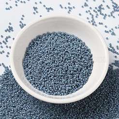 MIYUKIラウンドロカイユビーズ  日本製シードビーズ  15/0  （rr2030)マットメタリックスチールブルー光沢  15/0  1.5mm  穴：0.7mm  約27777個/50g&nbsp;SEED-X0056-RR2030