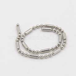 変色しにくい304ステンレススチールボールチェーン  装飾的なボールビーズチェーン  ステンレス鋼色  1.5mm&nbsp;CHS-K002-12A