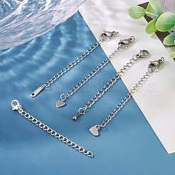 15Pcs 5 Styles 304/201 Stainless Steel Chain Extender&nbsp;STAS-TA0005-80