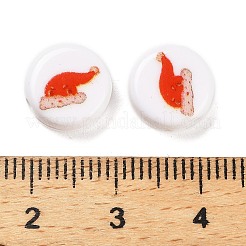 Christmas Theme Printed Opaque Acrylic Beads&nbsp;OACR-R004-01B