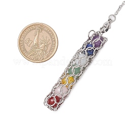 7 Chakra Round Natural Amethyst & Lapis Lazuli & Rose Quartz & Green Aventurine & Dyed Quartz & Carnelian & Synthetic Citrine Dowsing Pendulums&nbsp;PALLOY-JF03658-02