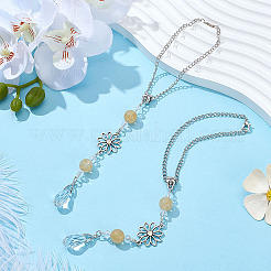 2Pcs Alloy Flower Pendant Decorations&nbsp;HJEW-ME0001-07C