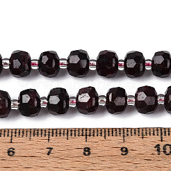 天然石ガーネットビーズ連売り  シードビーズで  多面カット  ロンデル  7~8.5x5~7mm  穴：1mm  約44~56個/連  14.96~15.55インチ（38~39.5cm）&nbsp;G-T144-A01-04