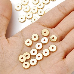 真鍮製スペーサービーズ  ディスク  ゴールドカラー  8x1.5mm  穴：2mm  30個/セット&nbsp;KK-YW0001-27B-G