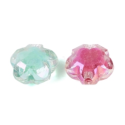 透明プラスチックビーズ  花  二層ビーズ  ABカラーメッキ  多面カット  ミックスカラー  17x17.5x10mm  穴：2.5mm  約330個/500g&nbsp;KY-Q010-26