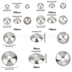 304ステンレススチールビーズキャップ480個  半円  ステンレス鋼色  6mm  穴：0.8mm&nbsp;STAS-PH0003-75