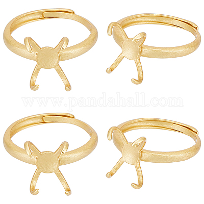 4Pcs Adjustable Brass Ring Components&nbsp;FIND-BBC0002-51B-1