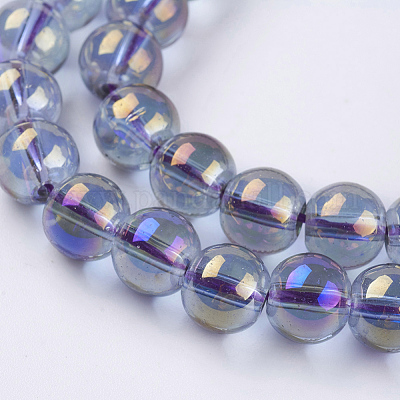 Electroplate Glass Beads Strands&nbsp;GLAA-K025-FR-8mm-A02-1