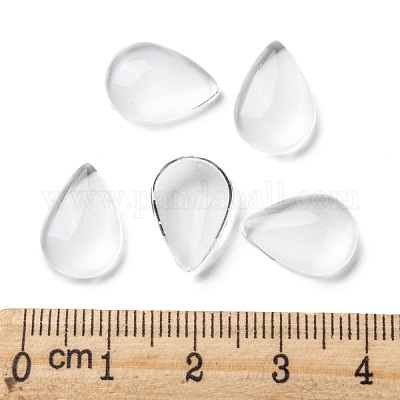 透明な涙  ガラスカボション  透明  14x10x4mm&nbsp;X-GGLA-R024-14x10-1