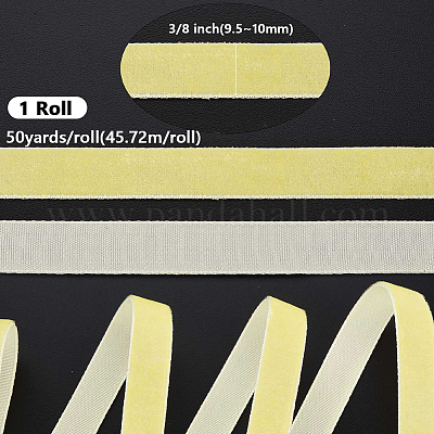 シングルフェイスベルベットリボン  きいろ  3/8インチ（9.5~10mm）  約50ヤード/ロール（45.72メートル/ロール）&nbsp;SRIB-T004-01-26-1