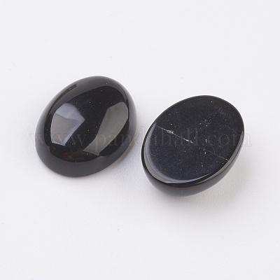 Natural Obsidian Flat Back Cabochons&nbsp;G-G741-13x18mm-20-1