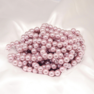 Round Shell Pearl Bead Strands&nbsp;BSHE-L011-8mm-A001-1