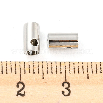 メッキ真鍮コードの端をラック  コラム  プラチナ  6.8x3.7mm  穴：1.6mm&nbsp;KK-H449-11P-1