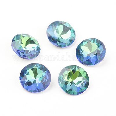 Pointed Back & Back Plated Glass Rhinestone Cabochons&nbsp;RGLA-J012-10mm-001SP-1