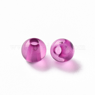 透明なアクリルビーズ  ラウンド  パープル  6x5mm  穴：1.8mm  約4400個/500g&nbsp;MACR-S370-A6mm-743-1