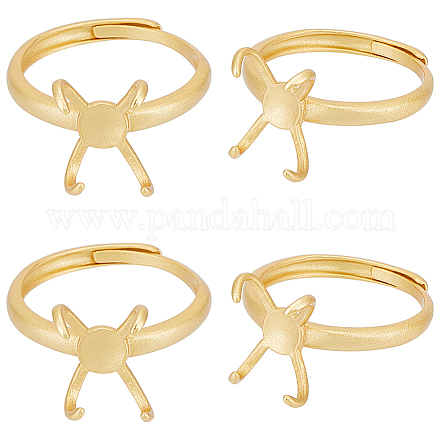 4Pcs Adjustable Brass Ring Components&nbsp;FIND-BBC0002-51B-1
