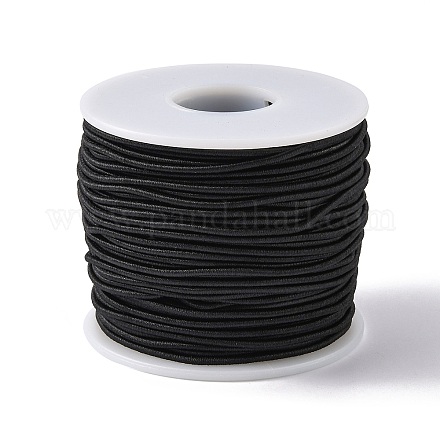 弾性コード  ブラック  2mm  約50m /ロール&nbsp;EW-WH0001-01-2mm-1