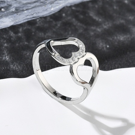 Wholesale 304 Stainless Steel Cubic Zirconia Finger Rings