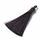 Polyester Tassel Pendants, Coconut Brown, 78~82x8mm, Hole: 2~4mm