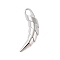 Tibetan Style Alloy Pendants, Platinum, Wolf Tooth, 40x12x8mm, Hole: 6x4mm
