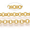 Iron Rolo Chains, Double Link Chains, Unwelded, with Spool, Golden, Link: 4x0.6mm, about 164.04 Feet(50m)/roll