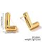 Brass Stud Earrings, Golden, Letter L, 17x12mm