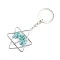 Gemstone Keychains, with Metal Split Rings, Star, 10x5cm