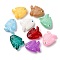 Transparent Glass Enamel Beads, Fish, Mixed Color, 21.5x18x7mm, Hole: 1.5mm