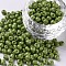 Baking Paint K9 Glass Seed Beads, Olive Drab, 6/0, 4~5x3~4mm, Hole: 1~2mm, about 450pcs/50g, 50g/bag, 18bags/2pound