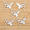 Alloy Chandelier Component Links, Butterfly, Silver, 28x26mm, Hole: 1mm