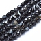 Natural Agate Beads, Dyed & Heated, Faceted Round, Black, 6mm, Hole: 1mm, about 61pcs/strand, 14.3 inch(36.5cm)